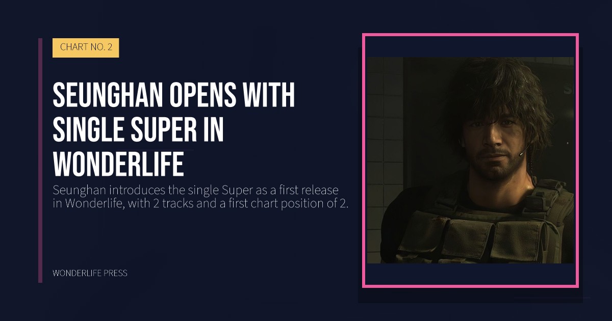 Wonderlife Press: Seunghan opens with single Super in Wonderlife. release artwork. CHART NO. 2.