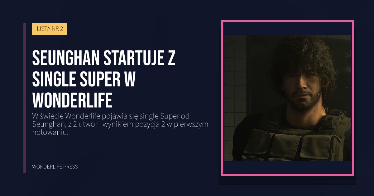 Wonderlife Press: Seunghan startuje z single Super w Wonderlife. okładka wydawnictwa. LISTA NR 2.
