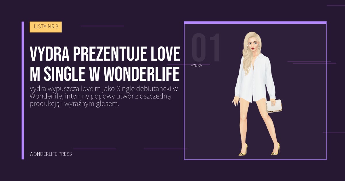 Wonderlife Press: Vydra prezentuje love m Single w Wonderlife. portret artystów. LISTA NR 8.