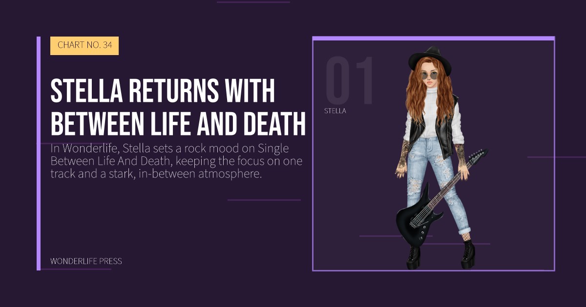 Wonderlife Press: Stella returns with Between Life And Death. artist portrait. CHART NO. 34.