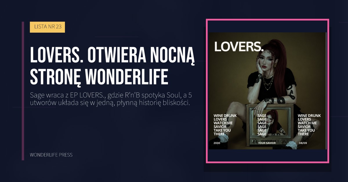 Wonderlife Press: LOVERS. otwiera nocną stronę Wonderlife. okładka wydawnictwa. LISTA NR 23.