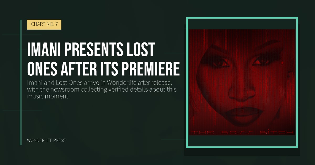 Wonderlife Press: Imani presents Lost Ones after its premiere. release artwork. CHART NO. 7.