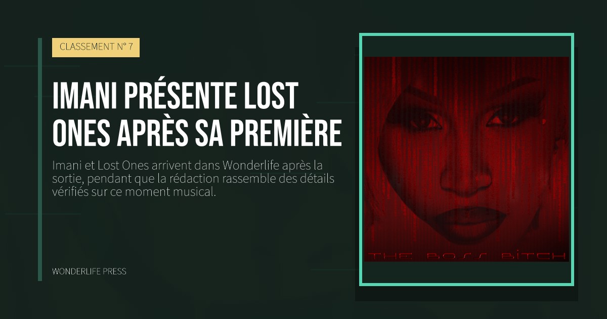 Wonderlife Press: Imani présente Lost Ones après sa première. pochette de la sortie. CLASSEMENT N° 7.