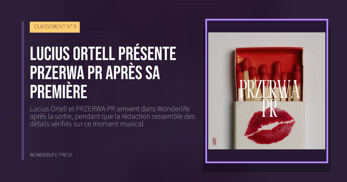 Wonderlife Press: Lucius Ortell présente PRZERWA PR après sa première. pochette de la sortie. CLASSEMENT N° 9.
