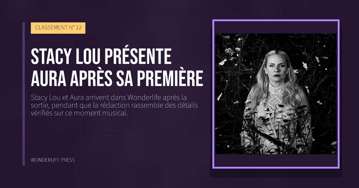 Wonderlife Press: Stacy Lou présente Aura après sa première. pochette de la sortie. CLASSEMENT N° 12.