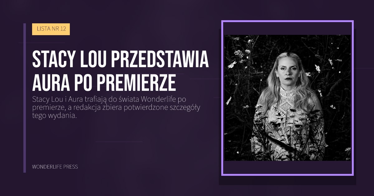 Wonderlife Press: Stacy Lou przedstawia Aura po premierze. okładka wydawnictwa. LISTA NR 12.