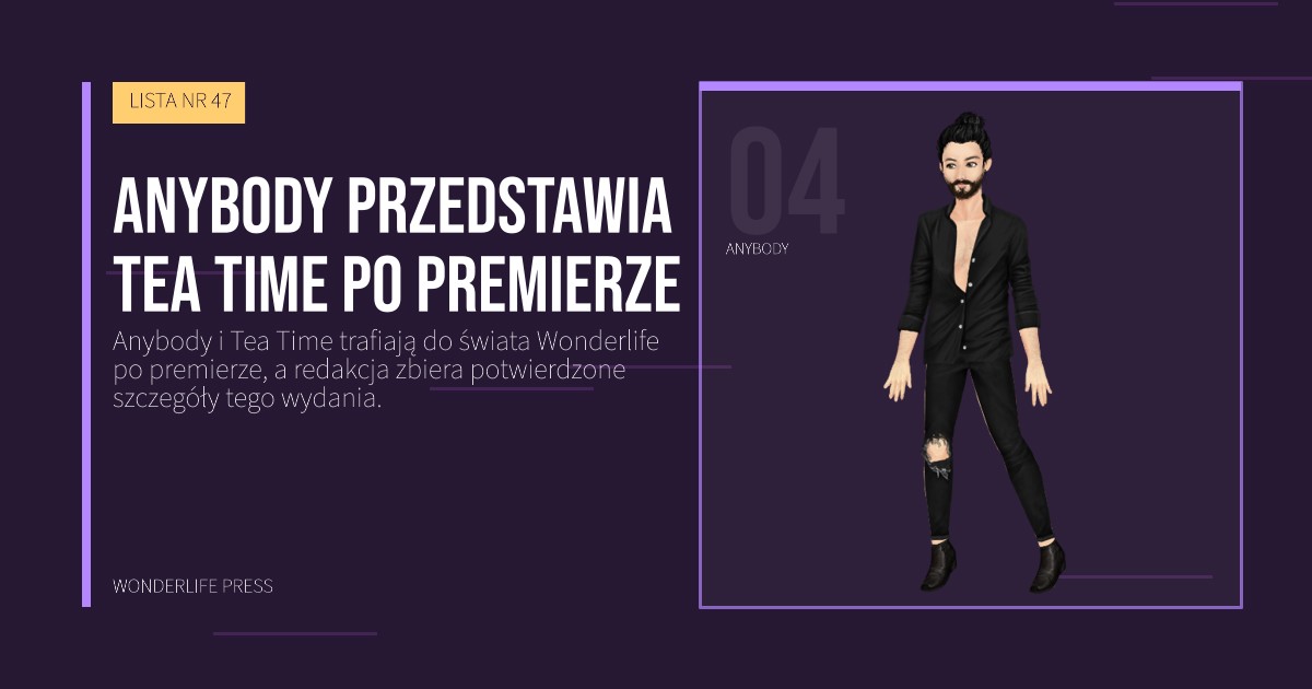 Wonderlife Press: Anybody przedstawia Tea Time po premierze. portret artystów. LISTA NR 47.