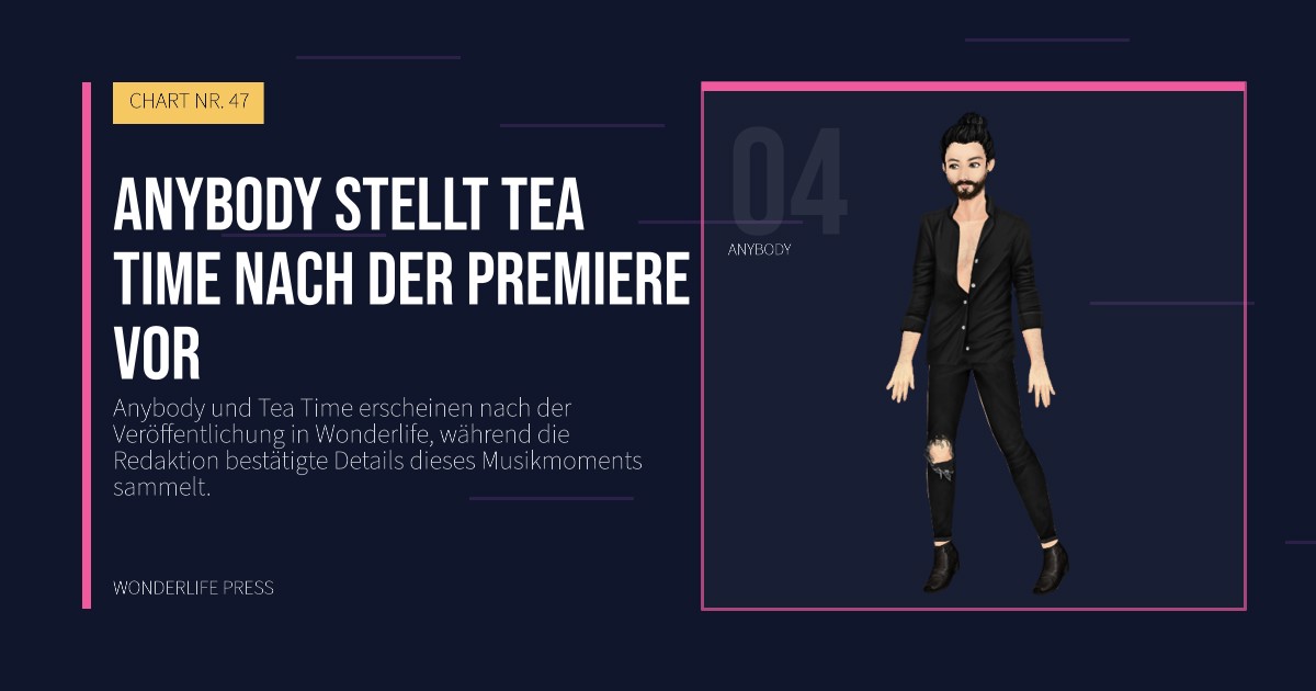 Wonderlife Press: Anybody stellt Tea Time nach der Premiere vor. Künstlerporträt. CHART NR. 47.