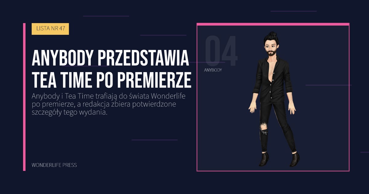 Wonderlife Press: Anybody przedstawia Tea Time po premierze. portret artystów. LISTA NR 47.