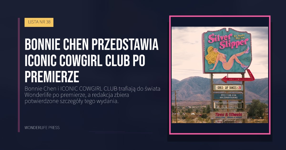 Wonderlife Press: Bonnie Chen przedstawia ICONIC COWGIRL CLUB po premierze. okładka wydawnictwa. LISTA NR 38.