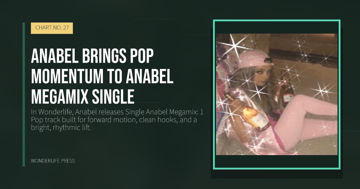 Wonderlife Press: Anabel brings pop momentum to Anabel Megamix single. release artwork. CHART NO. 27.