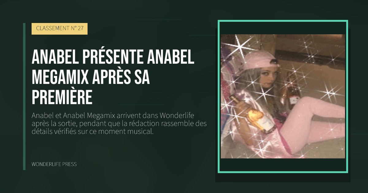 Wonderlife Press: Anabel présente Anabel Megamix après sa première. pochette de la sortie. CLASSEMENT N° 27.