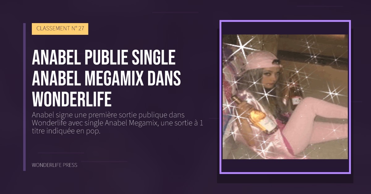 Wonderlife Press: Anabel publie single Anabel Megamix dans Wonderlife. pochette de la sortie. CLASSEMENT N° 27.