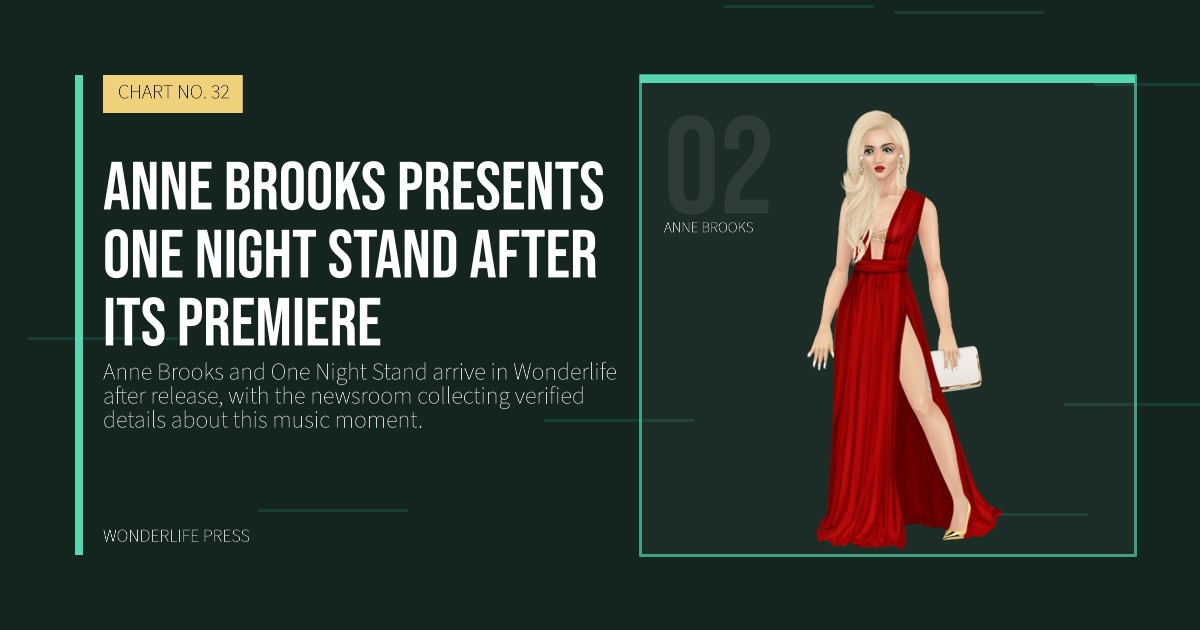 Wonderlife Press: Anne Brooks presents One Night Stand after its premiere. artist portrait. CHART NO. 32.