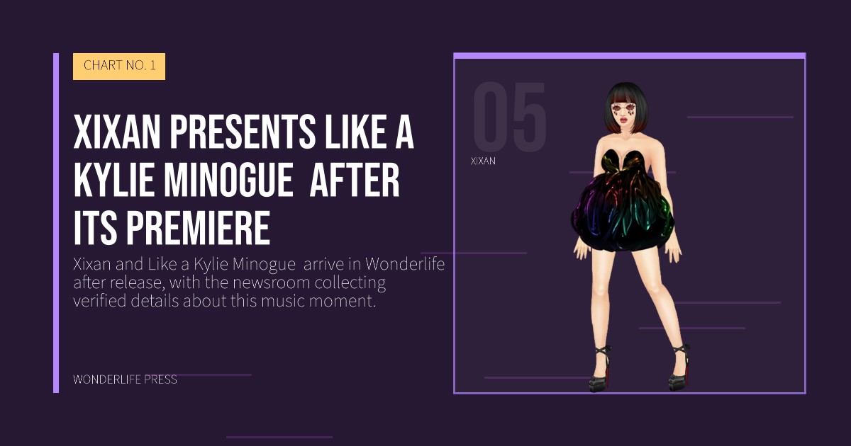 Wonderlife Press: Xixan presents Like a Kylie Minogue  after its premiere. artist portrait. CHART NO. 1.