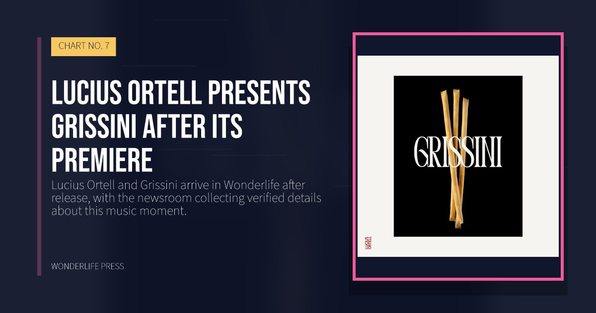 Wonderlife Press: Lucius Ortell presents Grissini after its premiere. release artwork. CHART NO. 7.