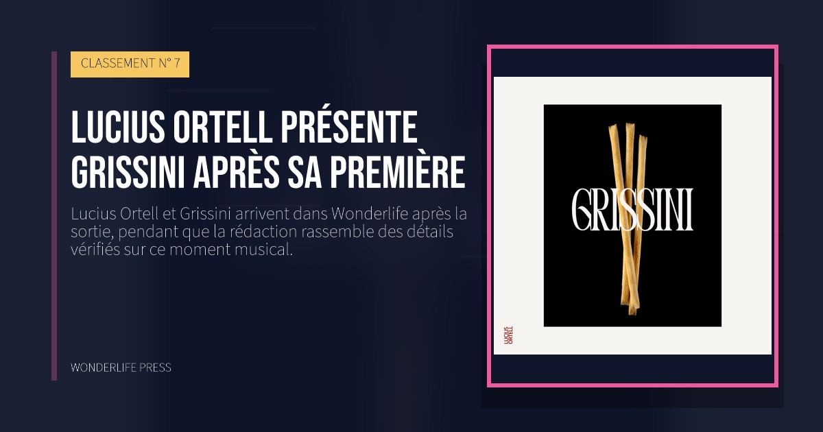 Wonderlife Press: Lucius Ortell présente Grissini après sa première. pochette de la sortie. CLASSEMENT N° 7.