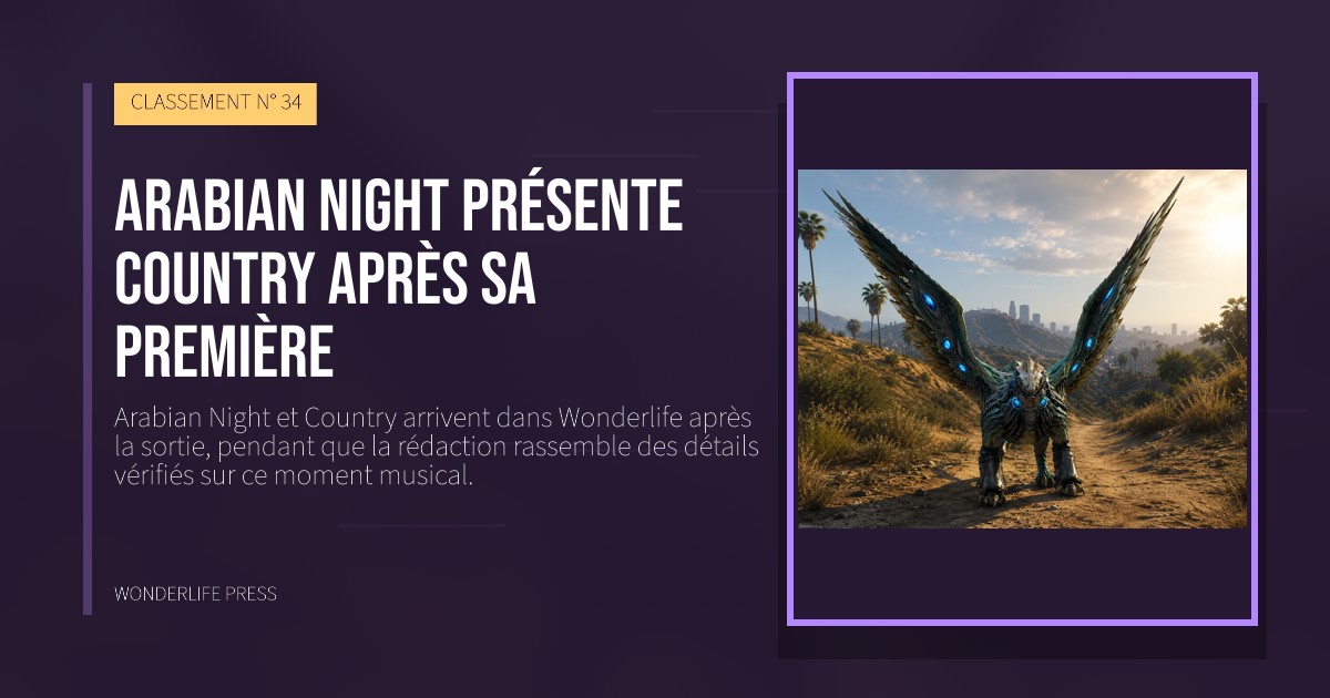 Wonderlife Press: Arabian Night présente Country après sa première. pochette de la sortie. CLASSEMENT N° 34.