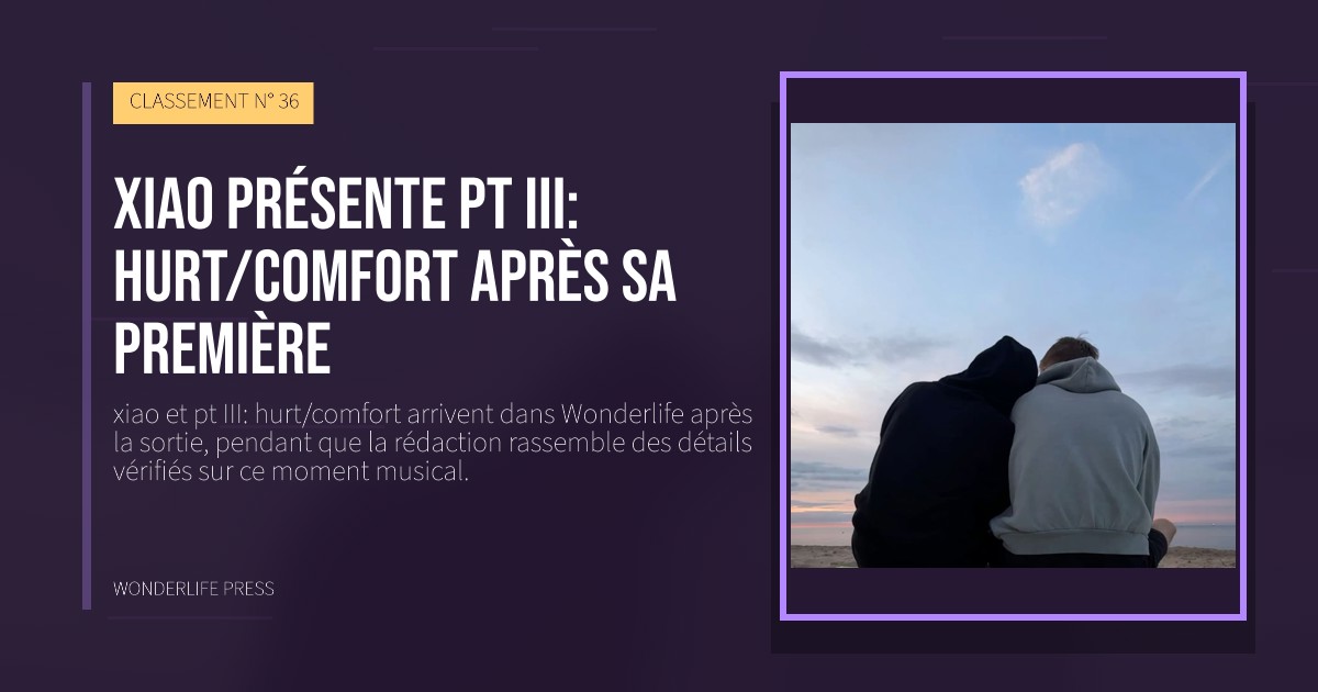 Wonderlife Press: xiao présente pt III: hurt/comfort après sa première. pochette de la sortie. CLASSEMENT N° 36.