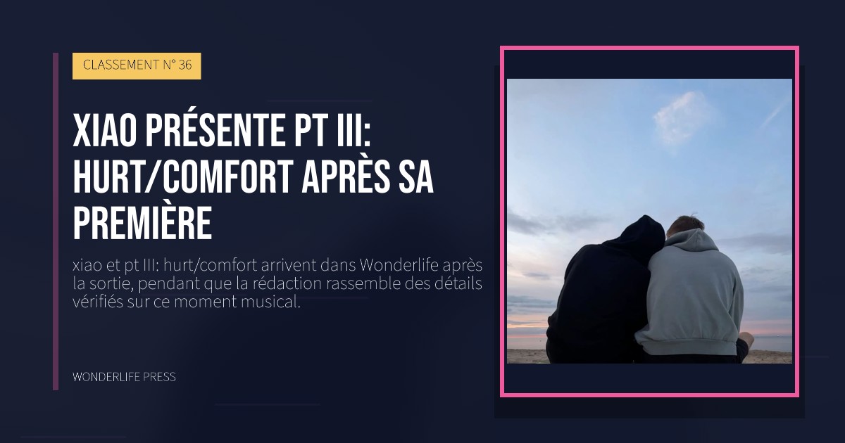Wonderlife Press: xiao présente pt III: hurt/comfort après sa première. pochette de la sortie. CLASSEMENT N° 36.