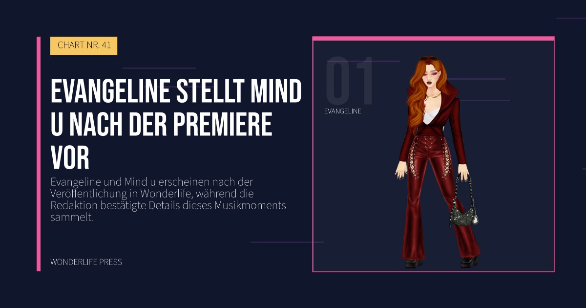 Wonderlife Press: Evangeline stellt Mind u nach der Premiere vor. Künstlerporträt. CHART NR. 41.