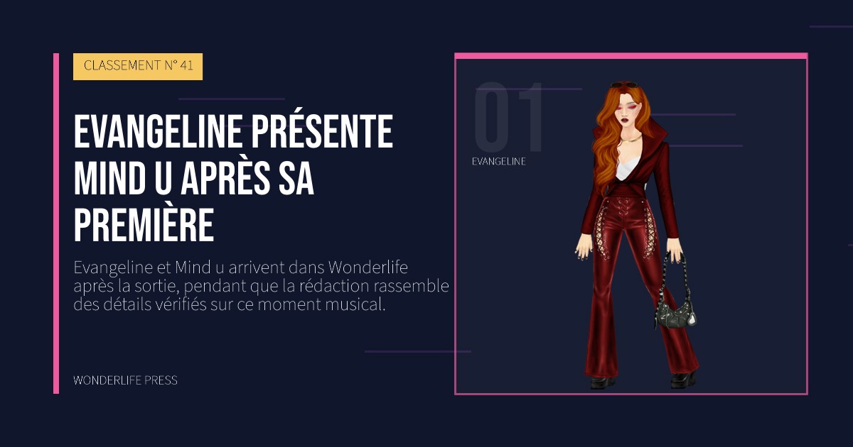Wonderlife Press: Evangeline présente Mind u après sa première. portrait des artistes. CLASSEMENT N° 41.