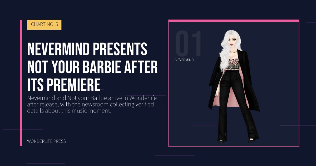 Wonderlife Press: Nevermind presents Not your Barbie after its premiere. artist portrait. CHART NO. 5.