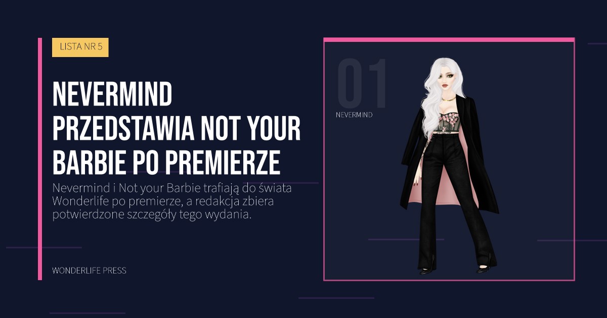 Wonderlife Press: Nevermind przedstawia Not your Barbie po premierze. portret artystów. LISTA NR 5.