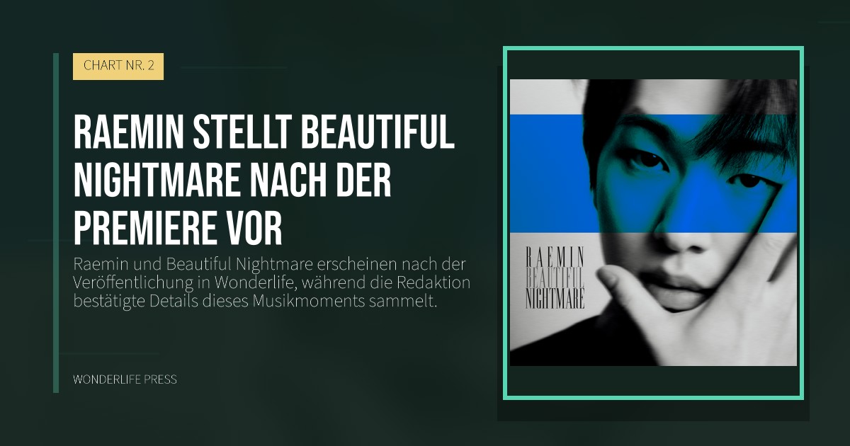 Wonderlife Press: Raemin stellt Beautiful Nightmare nach der Premiere vor. Veröffentlichungscover. CHART NR. 2.