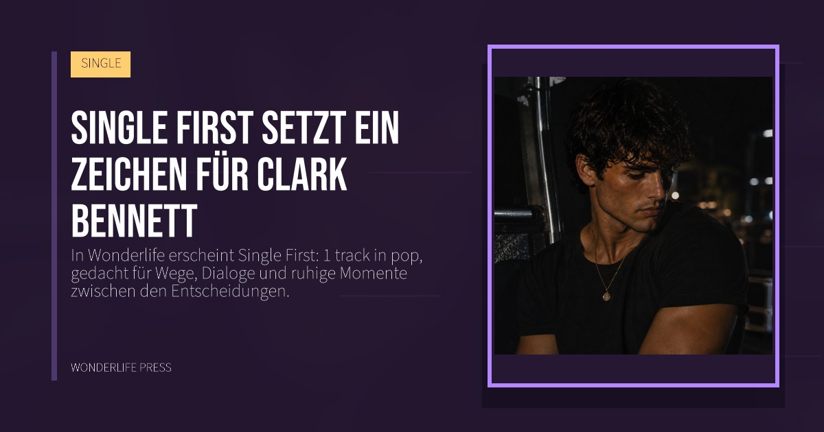 Wonderlife Press: Single First setzt ein Zeichen für Clark Bennett. Veröffentlichungscover. SINGLE.