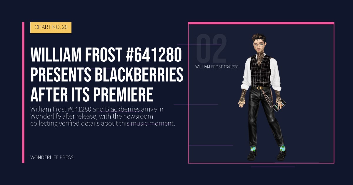Wonderlife Press: William Frost #641280 presents Blackberries after its premiere. artist portrait. CHART NO. 28.