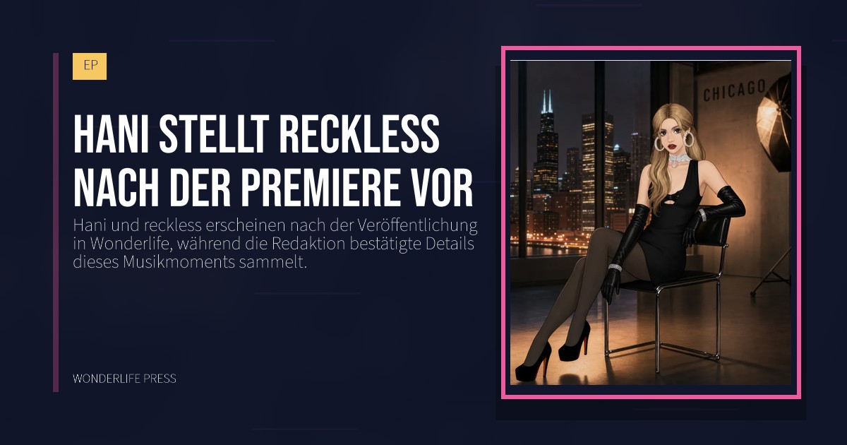 Wonderlife Press: Hani stellt reckless nach der Premiere vor. Veröffentlichungscover. EP.