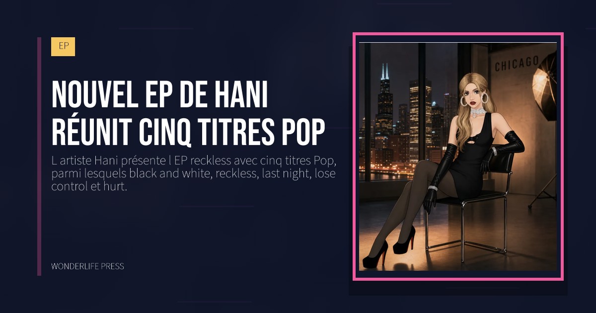 Wonderlife Press: Nouvel EP de Hani réunit cinq titres Pop. pochette de la sortie. EP.