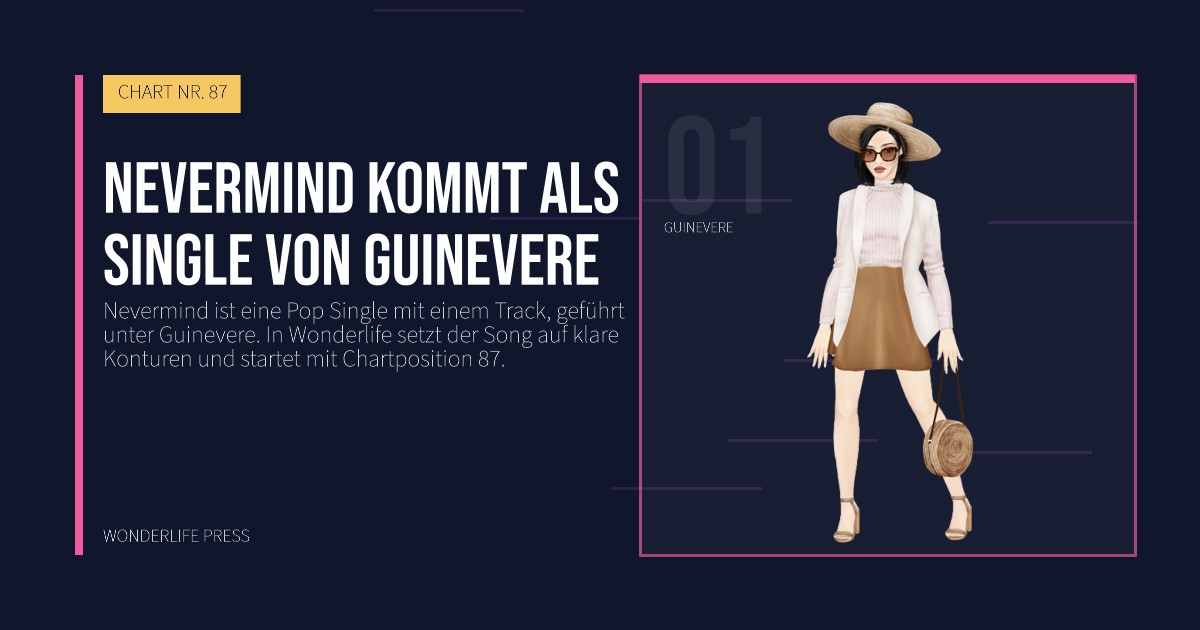 Wonderlife Press: Nevermind kommt als Single von Guinevere. Künstlerporträt. CHART NR. 87.