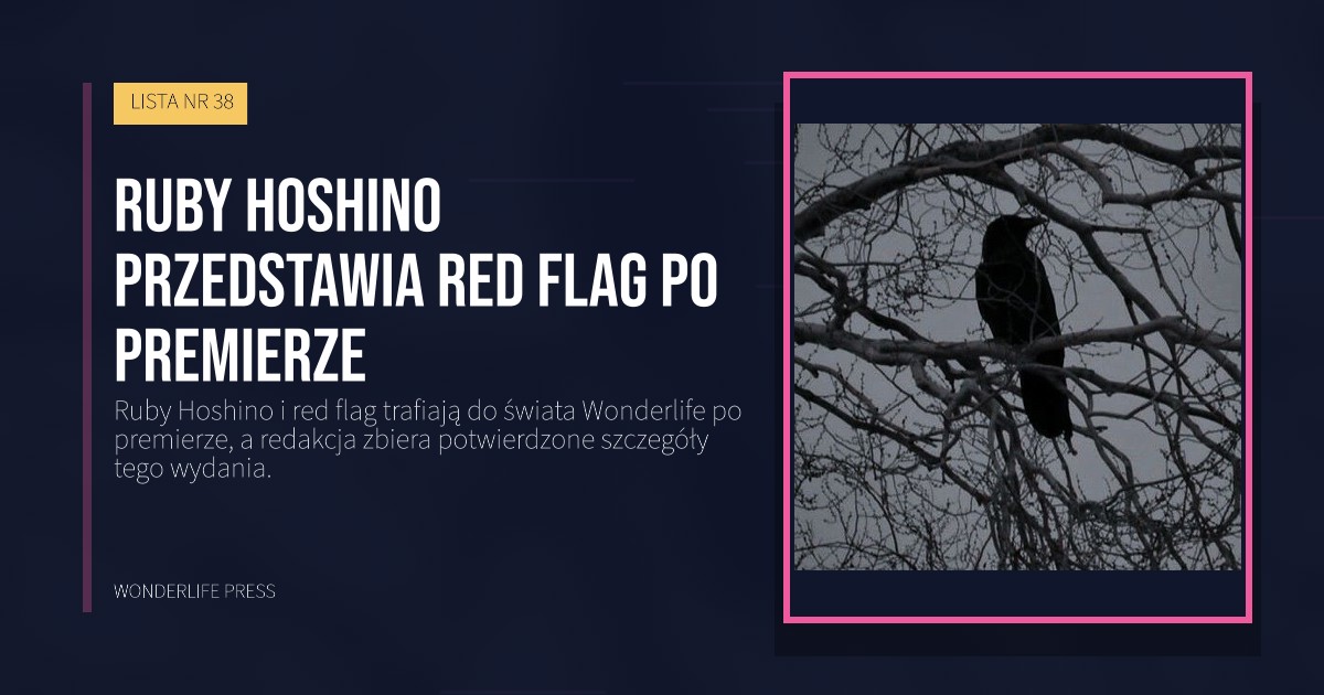 Wonderlife Press: Ruby Hoshino przedstawia red flag po premierze. okładka wydawnictwa. LISTA NR 38.