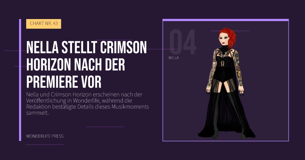 Wonderlife Press: Nella stellt Crimson Horizon nach der Premiere vor. Künstlerporträt. CHART NR. 43.