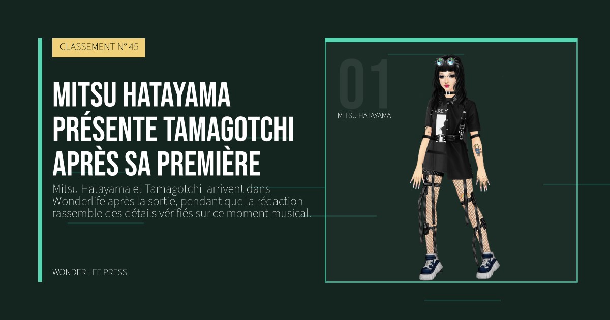 Wonderlife Press: Mitsu Hatayama présente Tamagotchi  après sa première. portrait des artistes. CLASSEMENT N° 45.