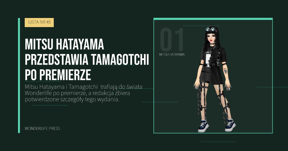 Wonderlife Press: Mitsu Hatayama przedstawia Tamagotchi  po premierze. portret artystów. LISTA NR 45.