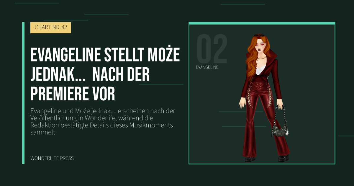 Wonderlife Press: Evangeline stellt Może jednak...  nach der Premiere vor. Künstlerporträt. CHART NR. 42.