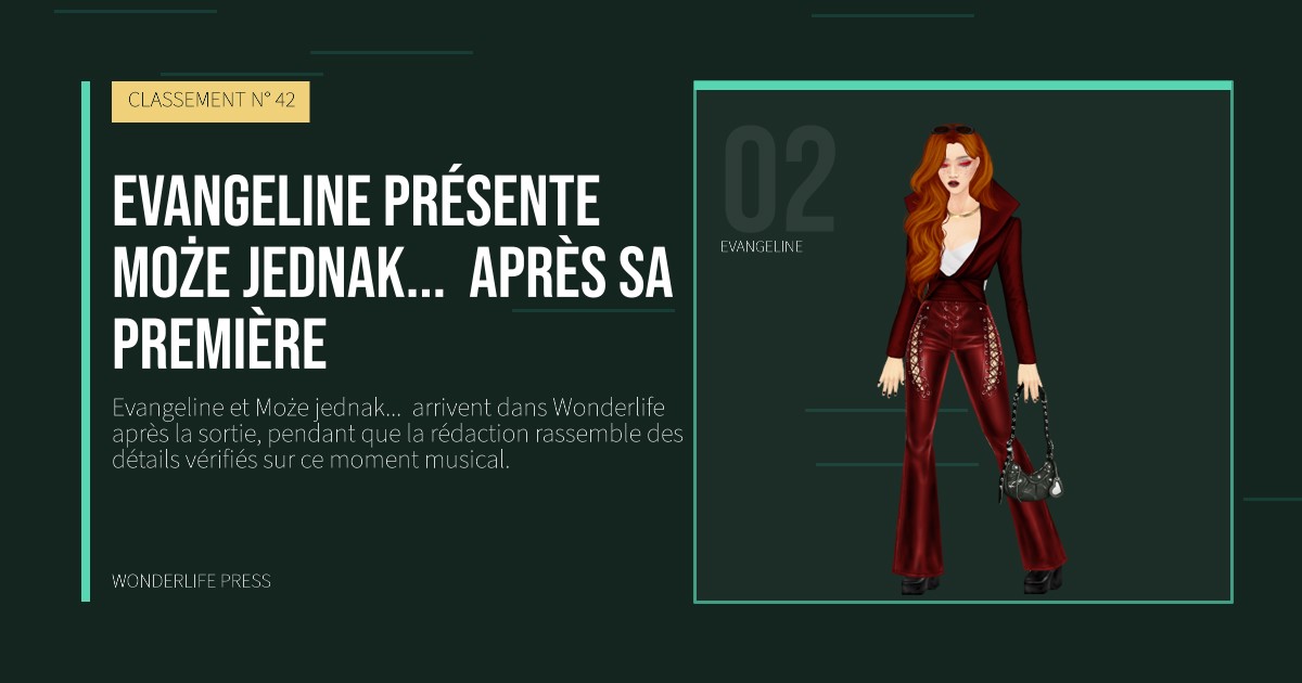 Wonderlife Press: Evangeline présente Może jednak...  après sa première. portrait des artistes. CLASSEMENT N° 42.