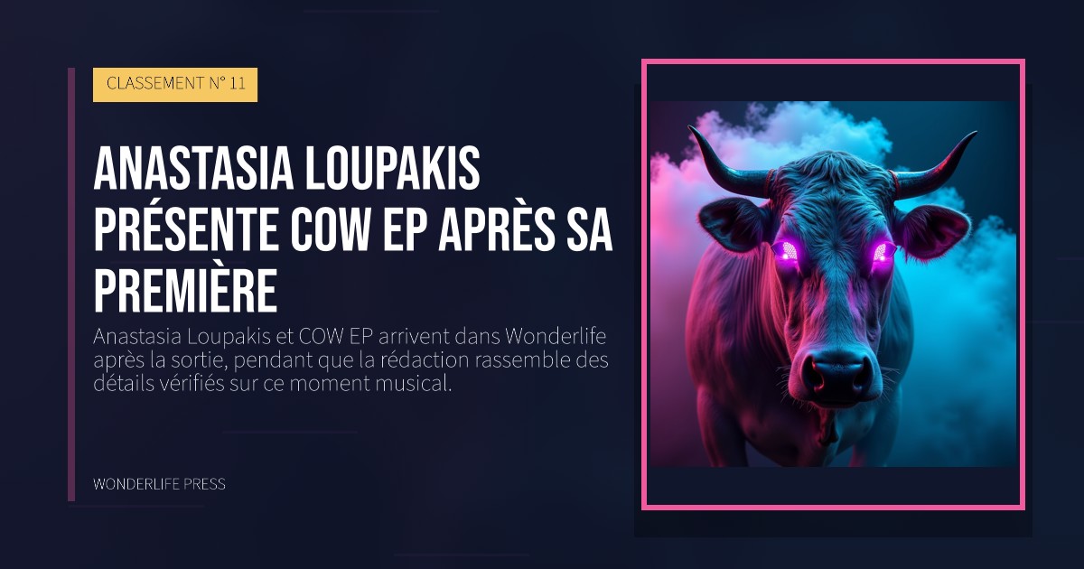 Wonderlife Press: Anastasia Loupakis présente COW EP après sa première. pochette de la sortie. CLASSEMENT N° 11.