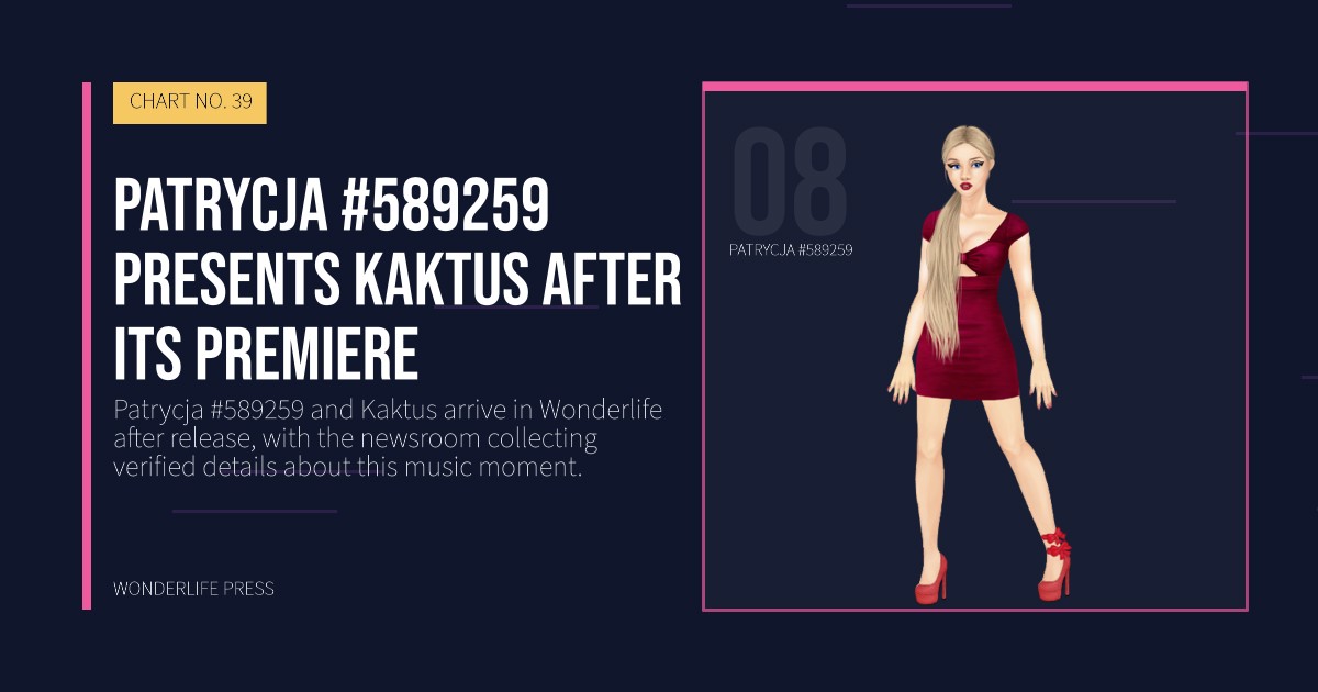 Wonderlife Press: Patrycja #589259 presents Kaktus after its premiere. artist portrait. CHART NO. 39.