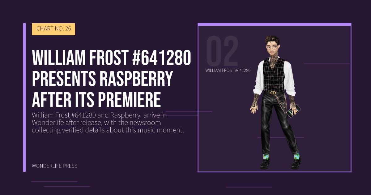 Wonderlife Press: William Frost #641280 presents Raspberry  after its premiere. artist portrait. CHART NO. 26.