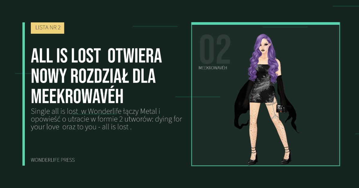 Wonderlife Press: All is lost  otwiera nowy rozdział dla meekrowavéh. portret artystów. LISTA NR 2.