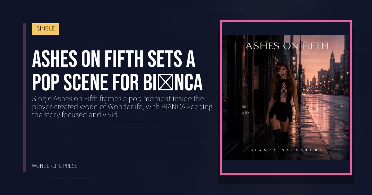 Wonderlife Press: Ashes on Fifth sets a pop scene for BIΛNCA. release artwork. SINGLE.