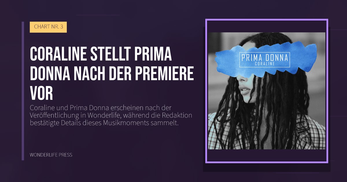 Wonderlife Press: Coraline stellt Prima Donna nach der Premiere vor. Veröffentlichungscover. CHART NR. 3.