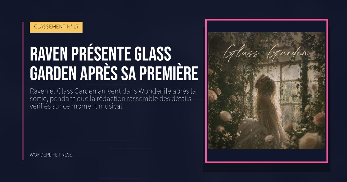 Wonderlife Press: Raven présente Glass Garden après sa première. pochette de la sortie. CLASSEMENT N° 17.