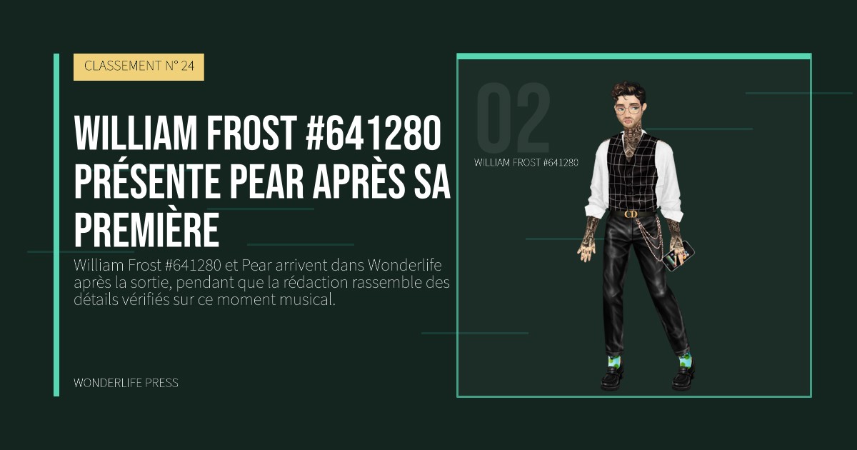 Wonderlife Press: William Frost #641280 présente Pear après sa première. portrait des artistes. CLASSEMENT N° 24.