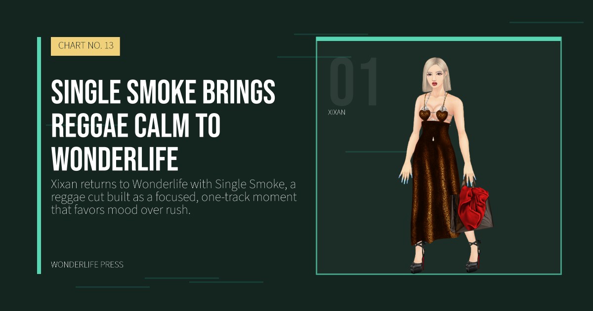 Wonderlife Press: Single Smoke brings reggae calm to Wonderlife. artist portrait. CHART NO. 13.