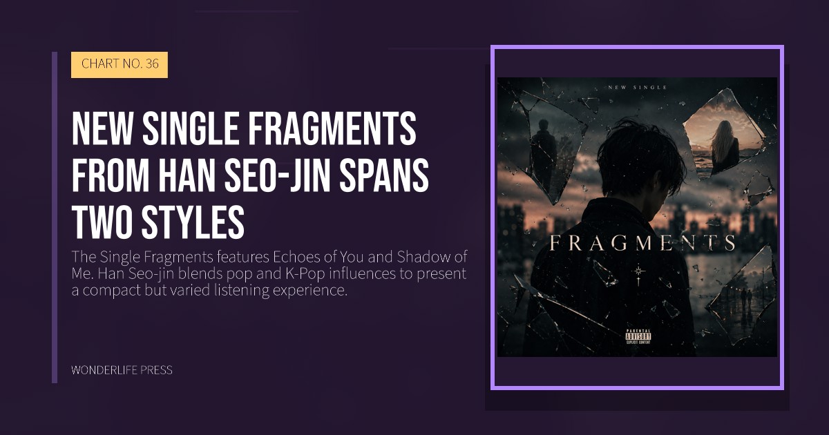 Wonderlife Press: New Single Fragments from Han Seo-jin spans two styles. release artwork. CHART NO. 36.
